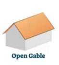 OPEN GABLE ROOF WITH ASPHALT SHINGLES