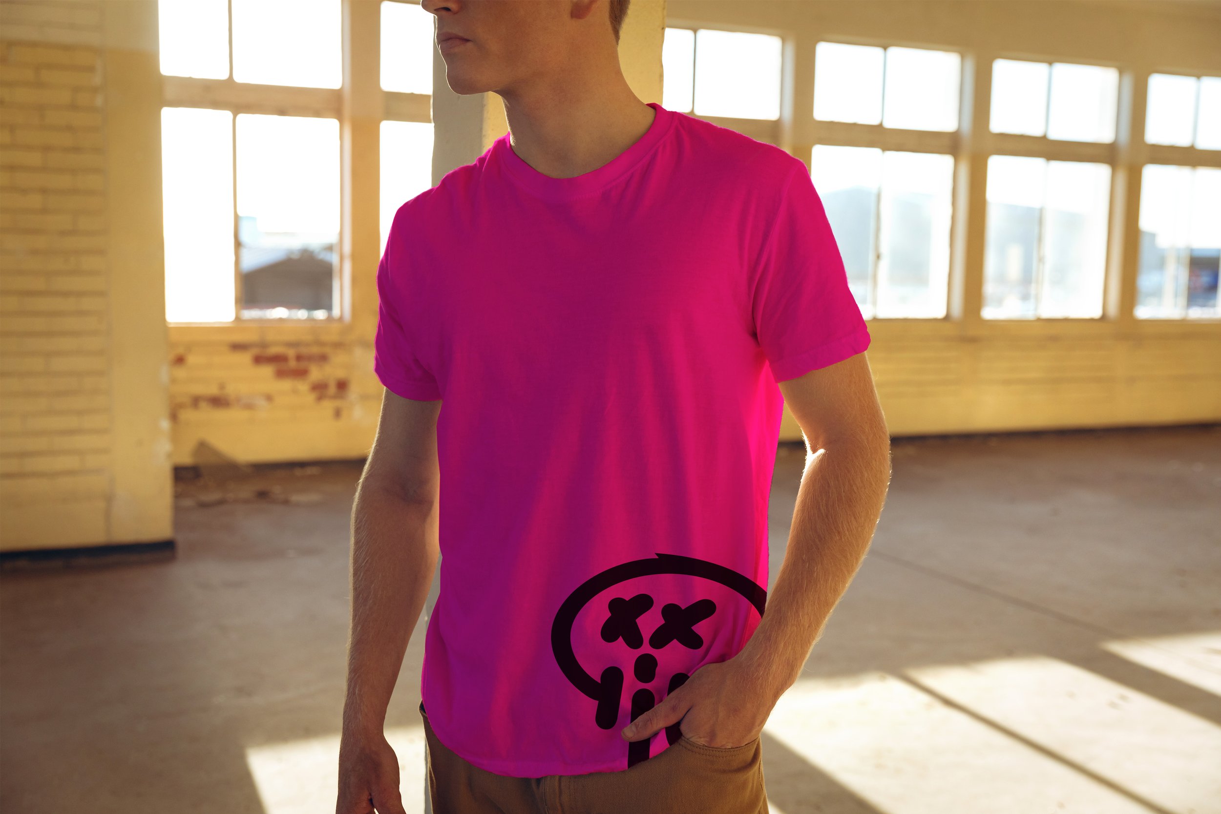 Warehouse guy wearing Skull Society.