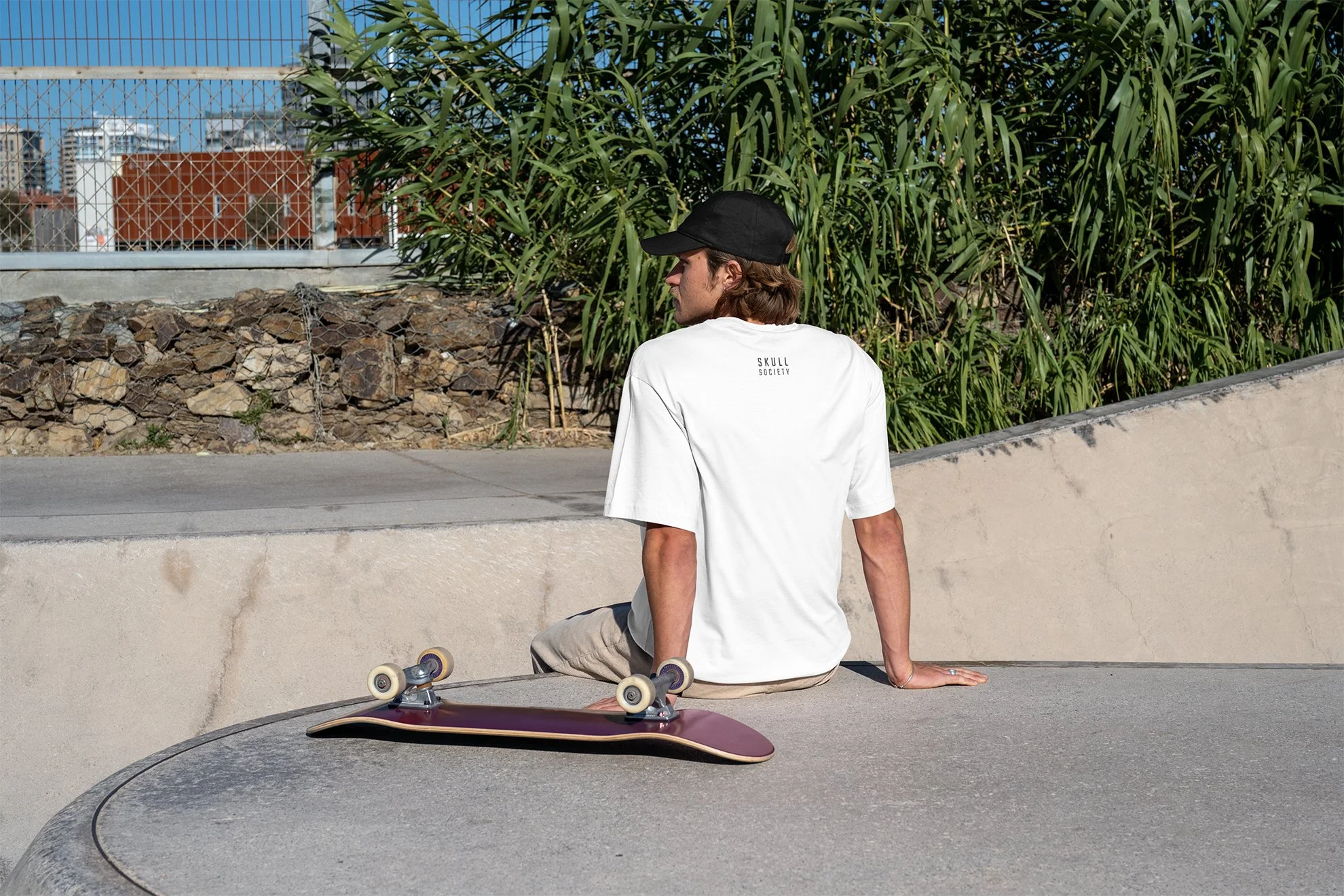 Skater boy wearing Skull Society.