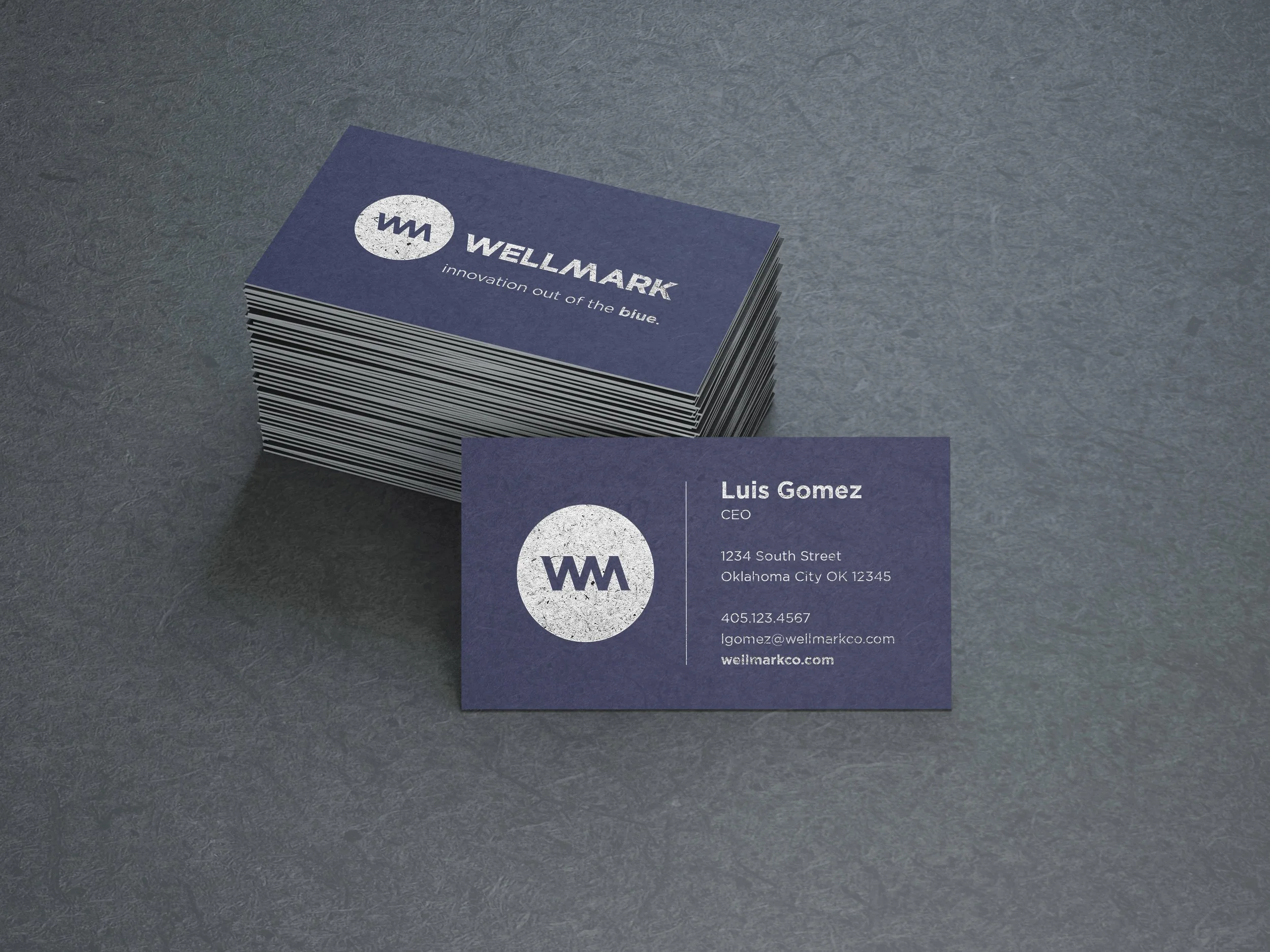 An image of WelMark rebrand business card.