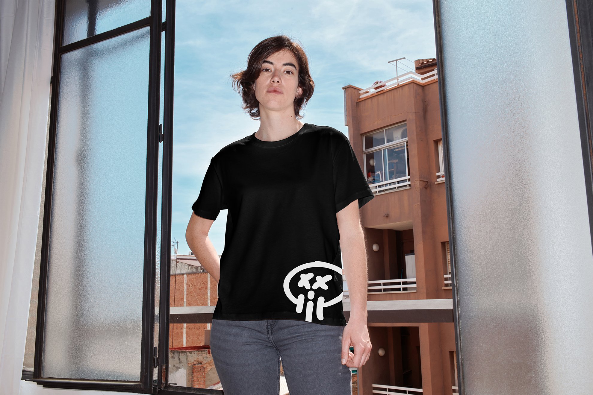 An image of city girl wearing Skull Society.