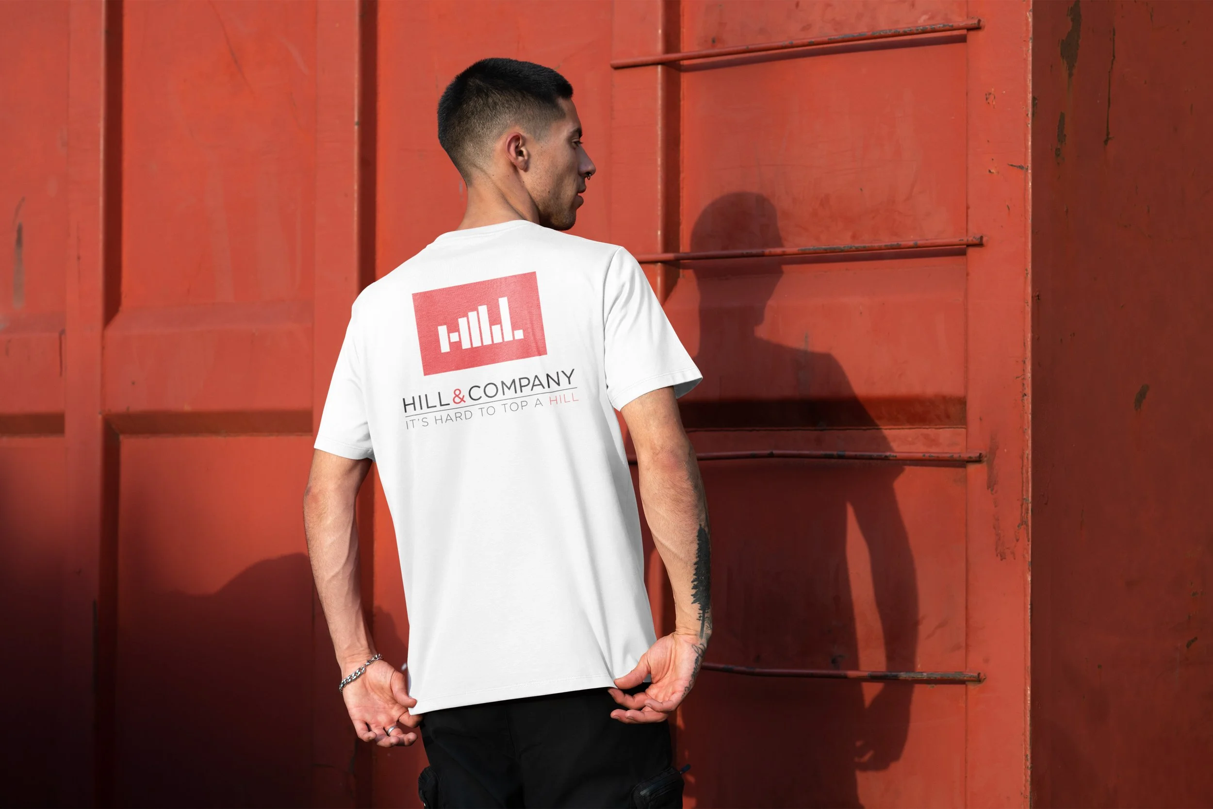 An image of Hill & Company rebrand t-shirt