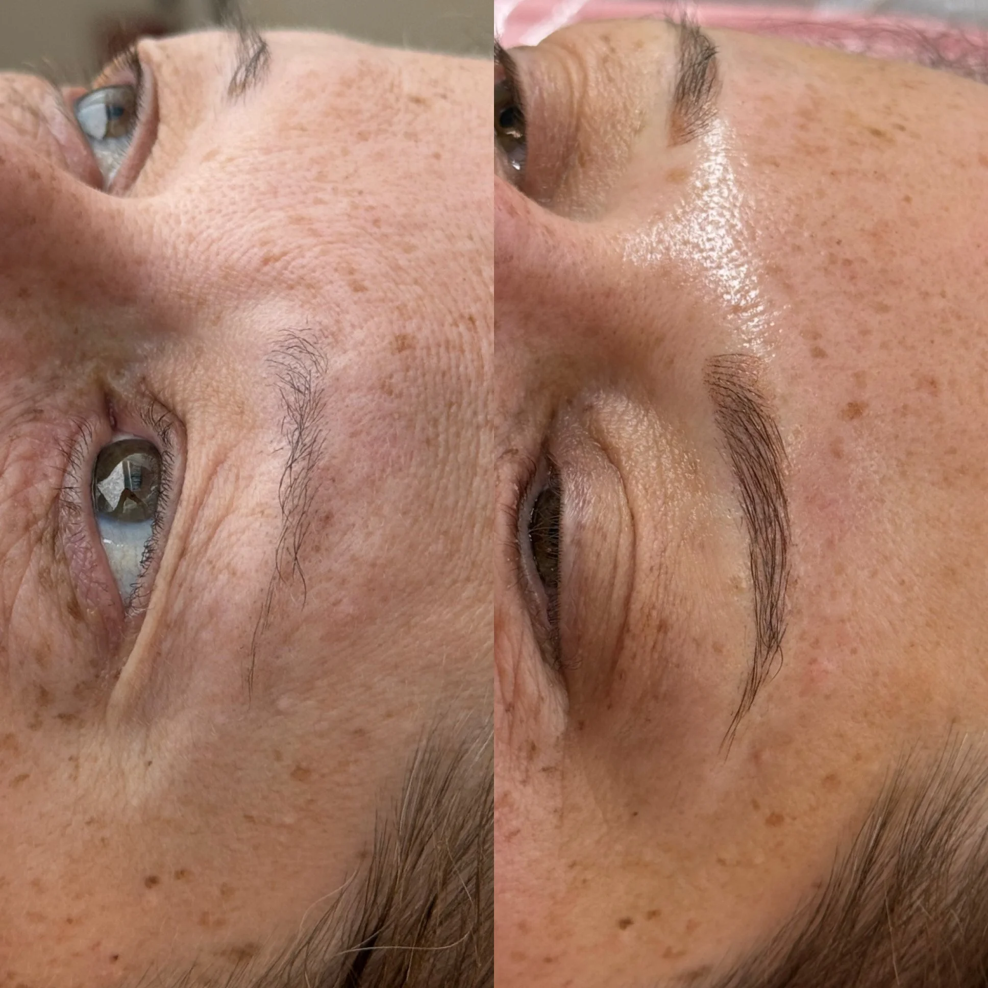 Combination Brows Before and Healed After at Kinesis Studio in Fairfield CT