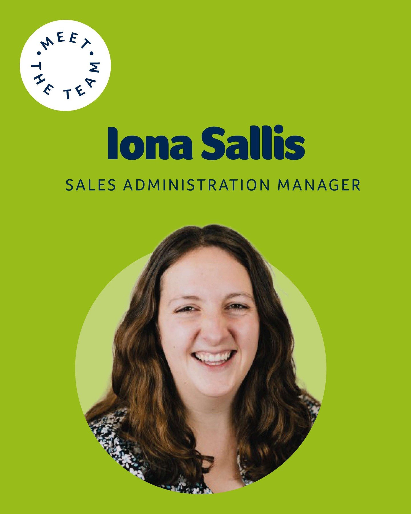 Meet our Sales Administration Manager 👋 With her bubbly personality and great sense of humour, Iona brings plenty of fun to the team. Creative, caring and passionate, she&rsquo;s always finding ways to make everyone&rsquo;s day a little easier.

#Sa