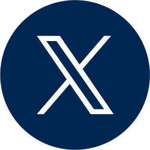 A dark blue circular logo with a stylized white 'X' in the center.