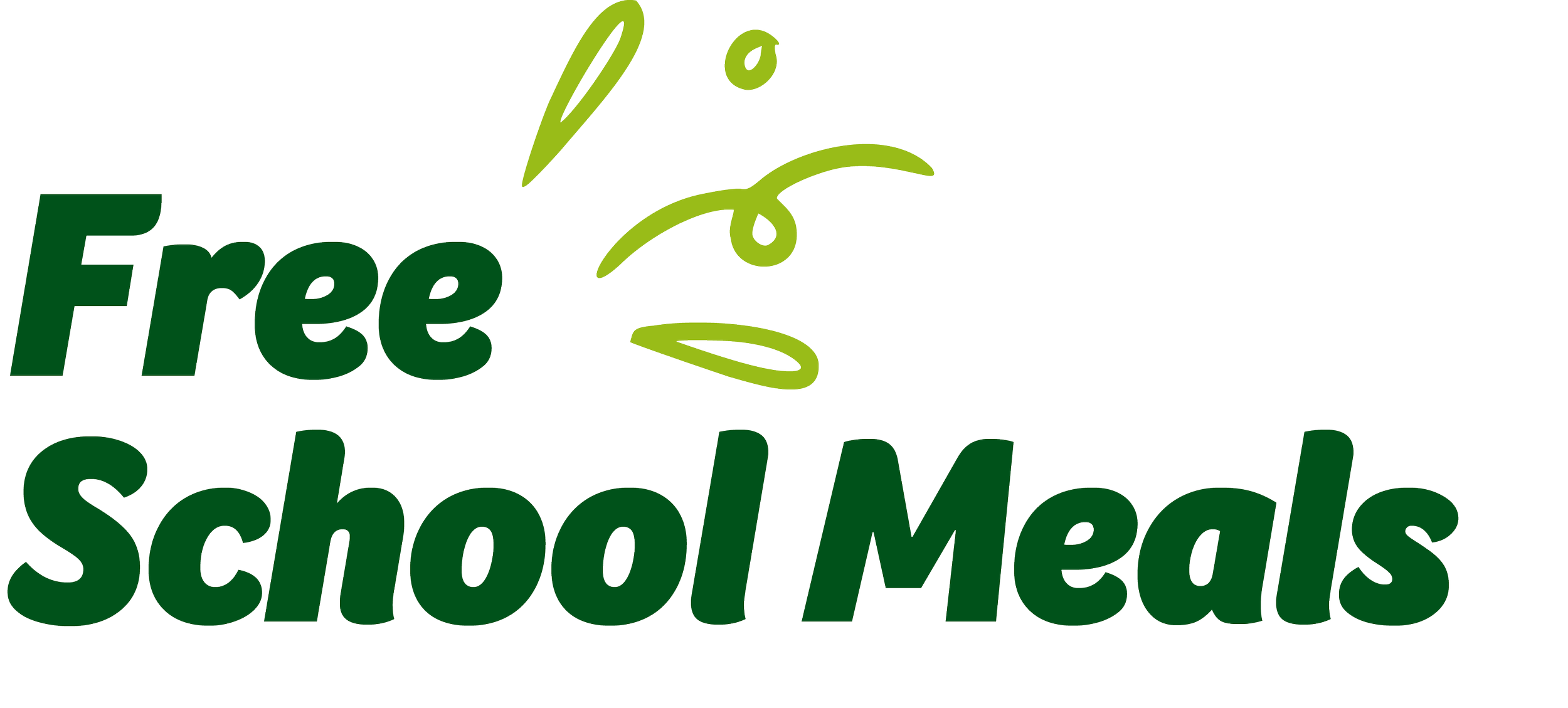 Logo with the text 'Free School Meals' and an illustration of a sprouting plant.