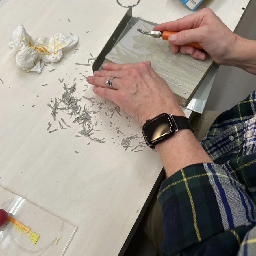 Hand printing at Sterling City Studio