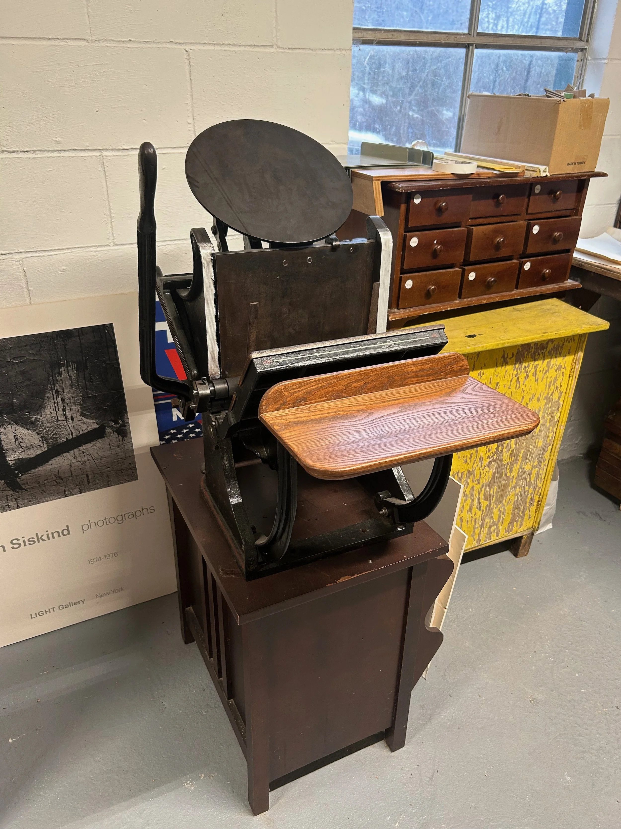Sterling City Studio Historic 1875 Gorham Agate Letterpress, print workshops and artist residency programs