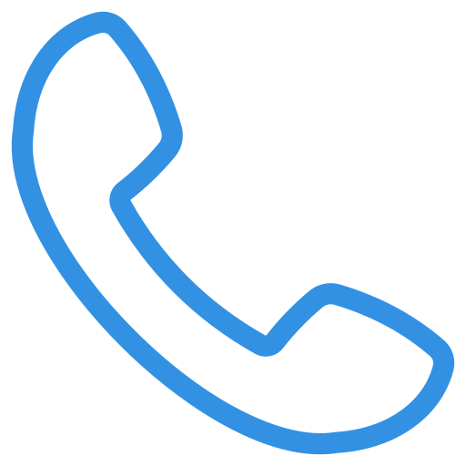 Blue phone receiver icon.