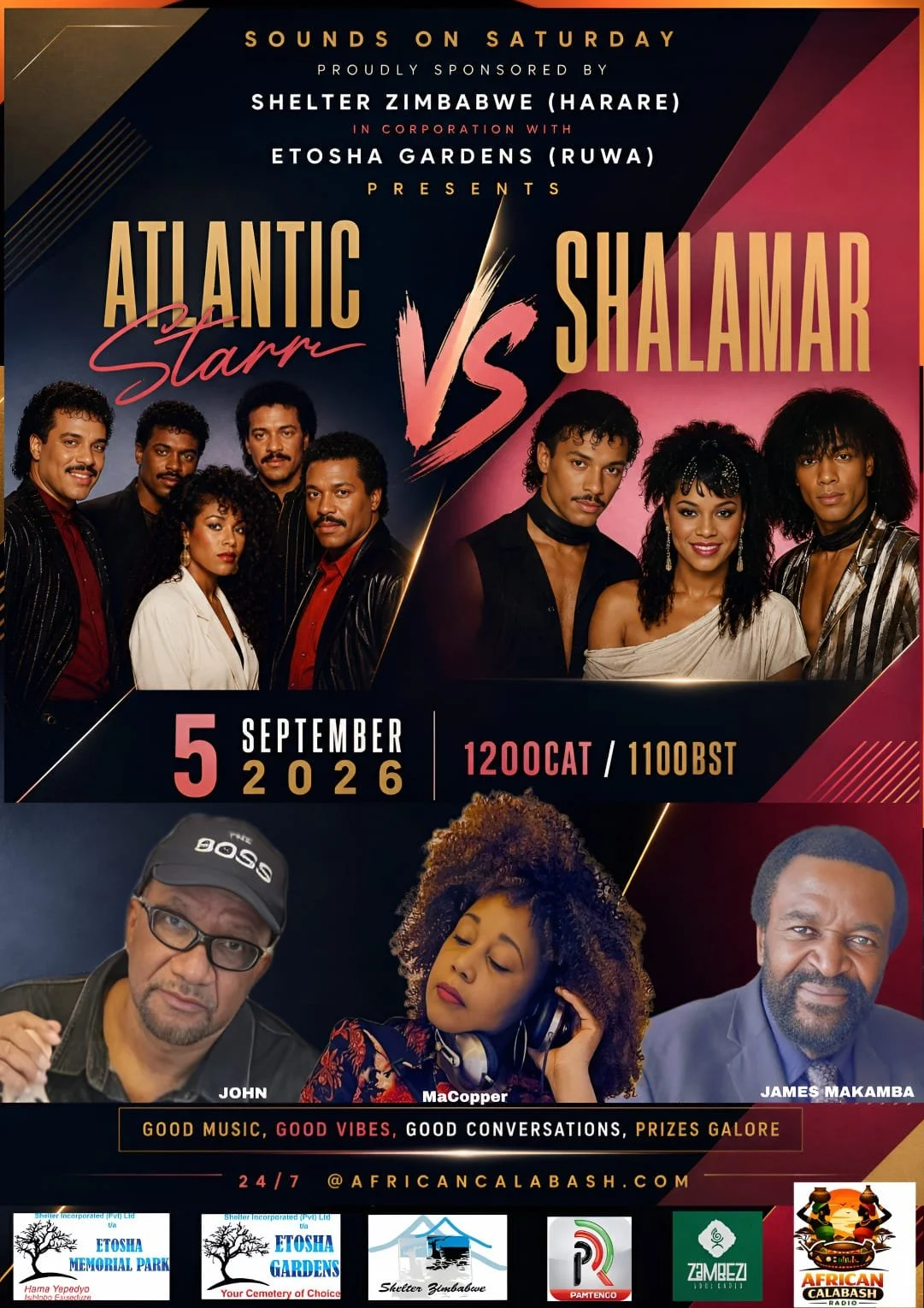 Get ready for a full-on groove session as Sounds on Saturday brings the heat with a legendary face-off—Atlantic Starr vs Shalamar. It’s smooth soul, classic R&B, and nonstop nostalgia, blending timeless hits that defined an era.

With vibes curated b