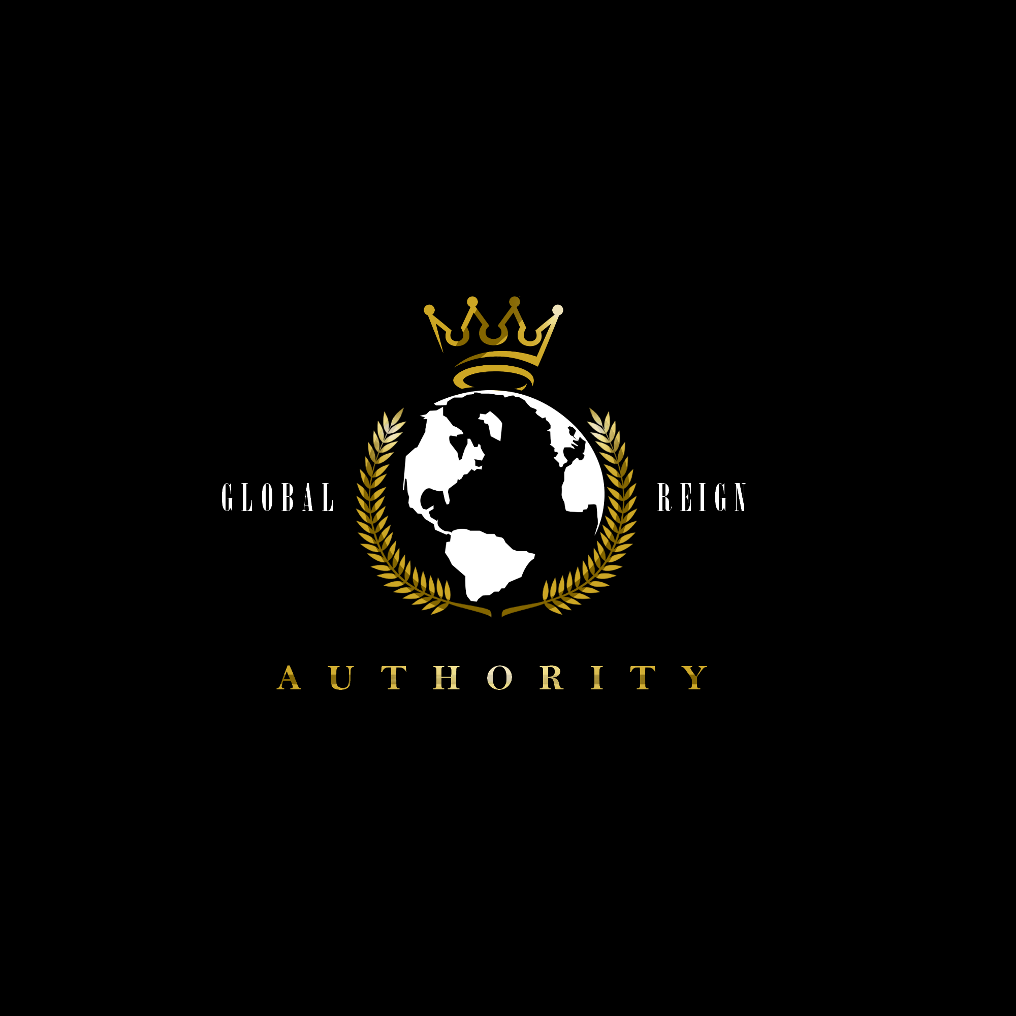 Global REIGN Authority logo REFLECTIVE WHITE GOLD BLKBKGRND.png