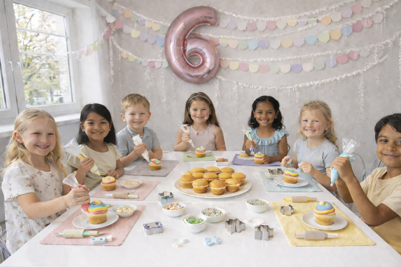 A white cake decorated with pale pink fondant ribbon and bow.