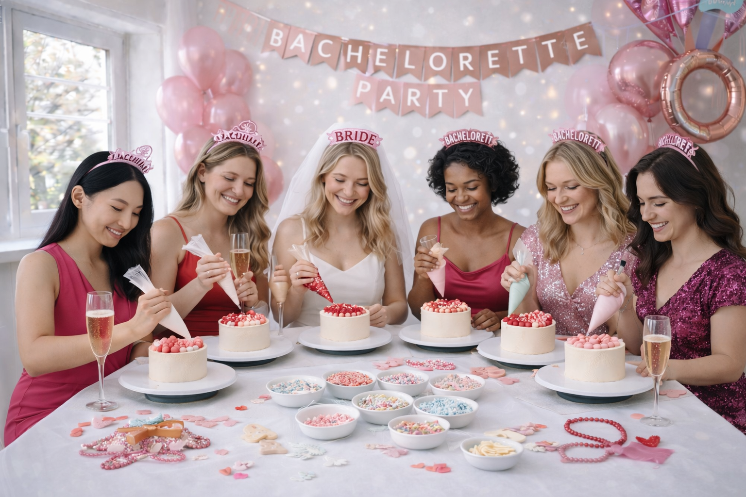 Decorative cake with a teddy bear topper holding a blue balloon, featuring a gold cross and blue and gold accents on white icing.