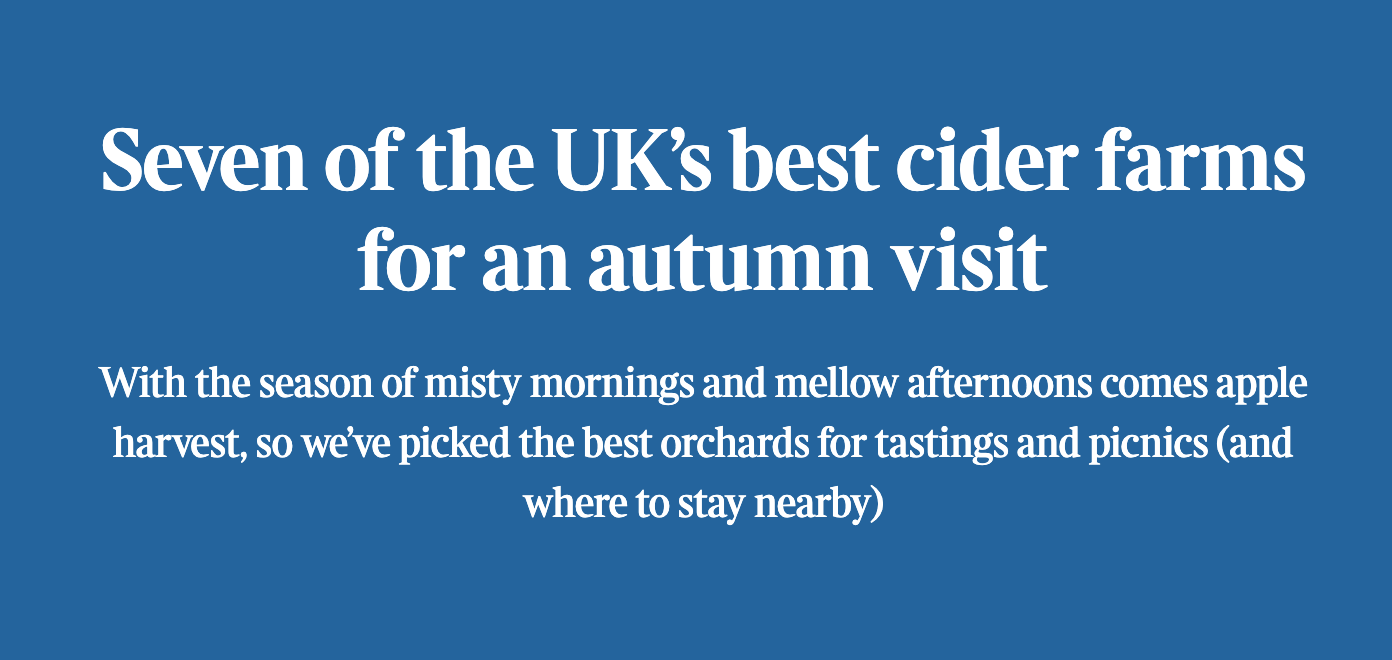 Saxbys Cider is one of The Sunday Times seven best cider farms to visit in the UK
