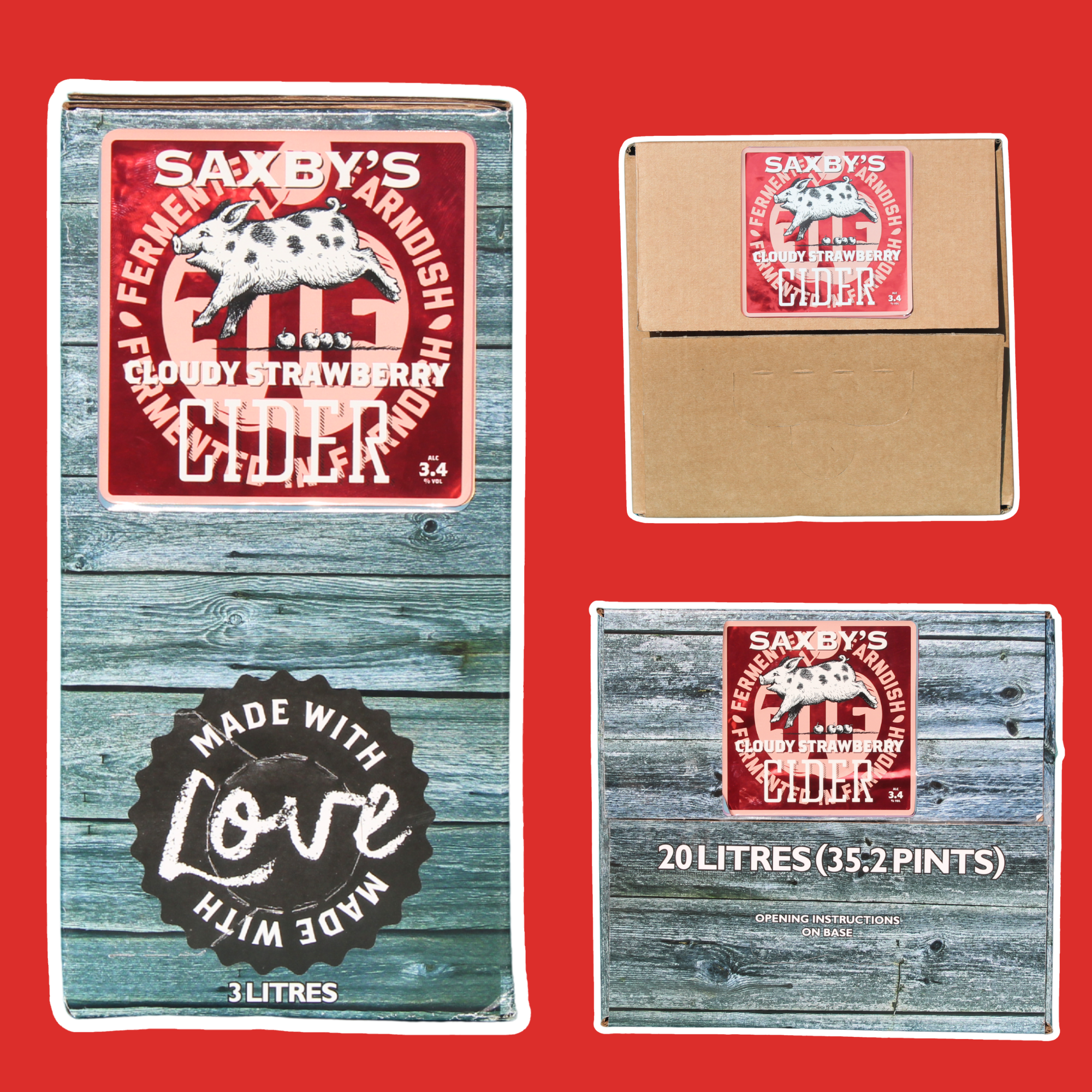 Saxbys Strawberry Cider Bag in Boxes