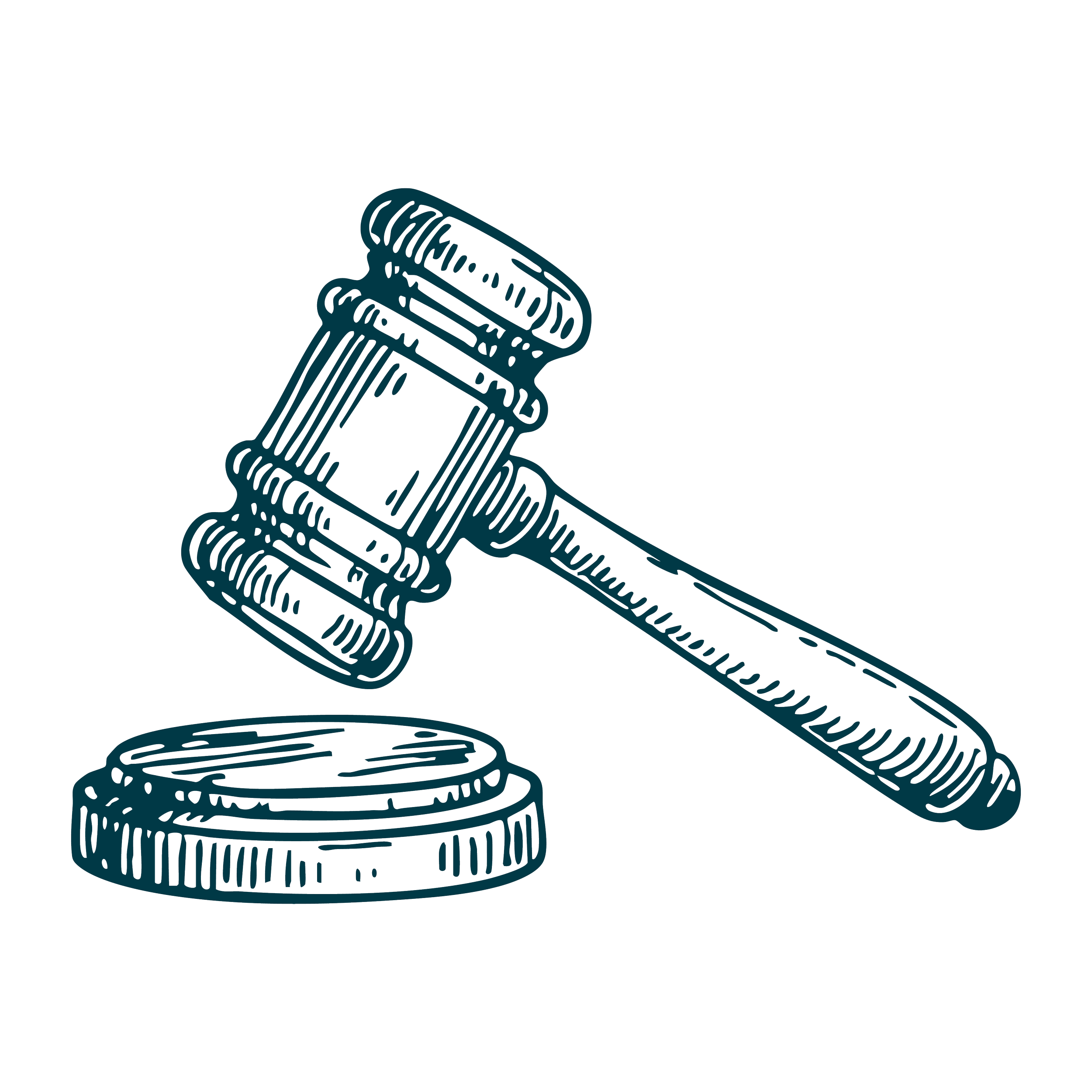 Marteau de justice symbolisant les décisions juridiques et l’autorité du droit.