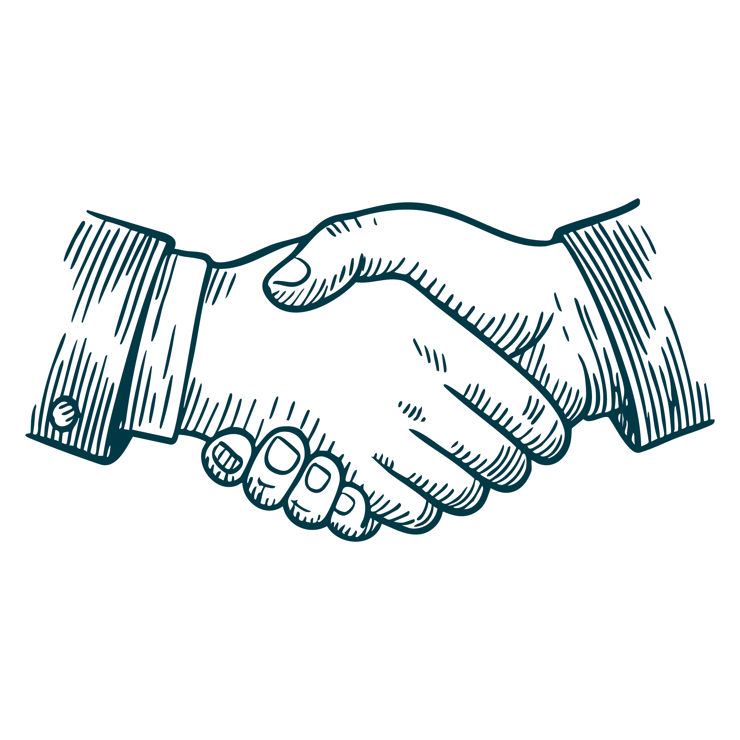 Poignée de main symbolisant la relation de confiance entre le cabinet d’avocats et ses clients.