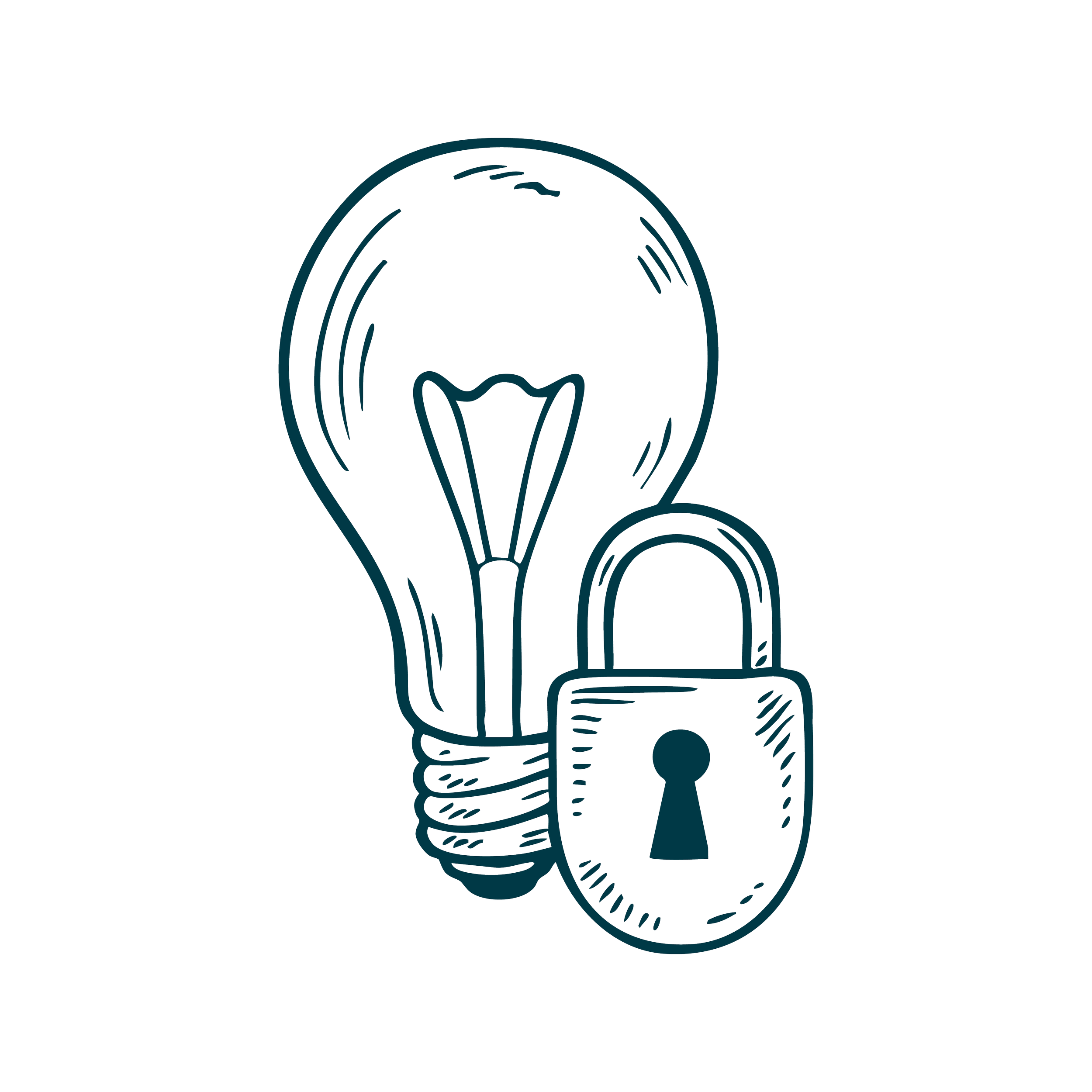 Illustration représentant la protection des idées et la sécurité juridique des projets.