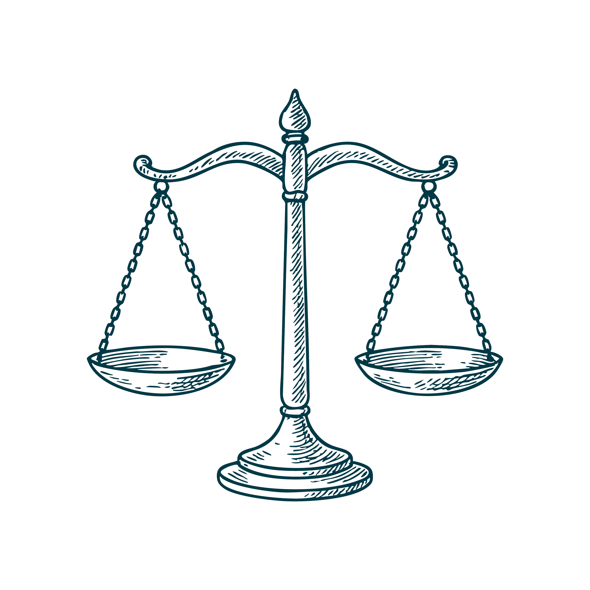 Illustration de la balance de justice symbolisant l’équilibre, le droit et l’expertise du cabinet d’avocats.