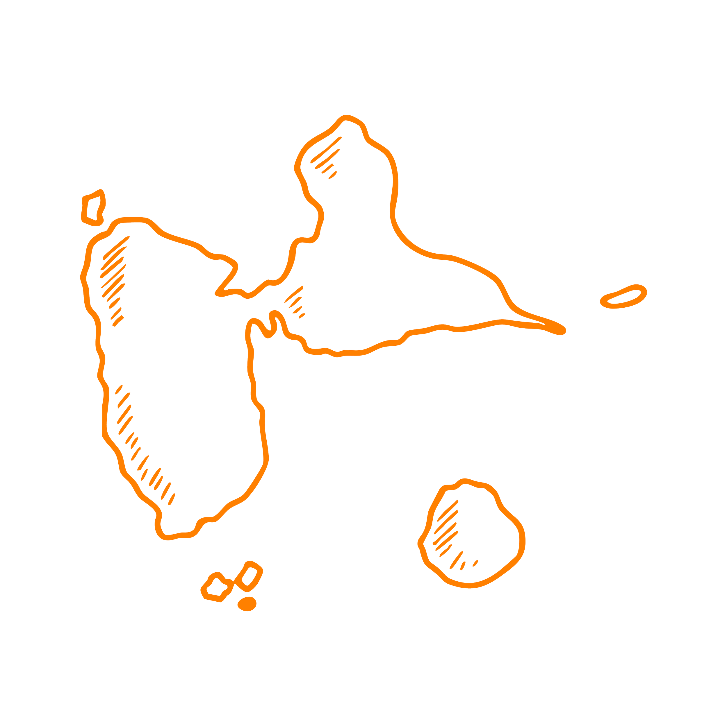 Carte de la Guadeloupe représentant la présence du cabinet d’avocats dans les Antilles.