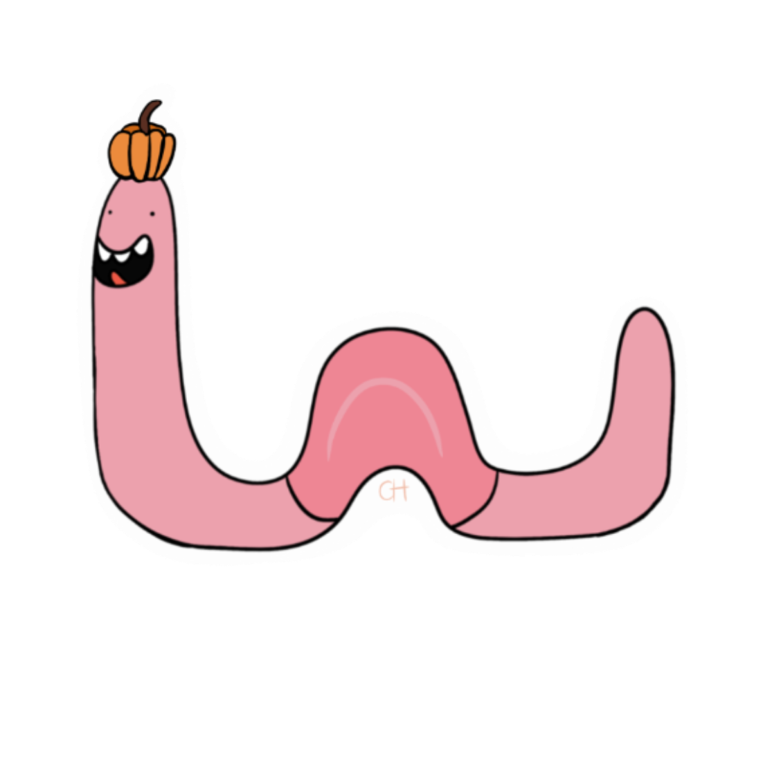 illustrated worm sticker