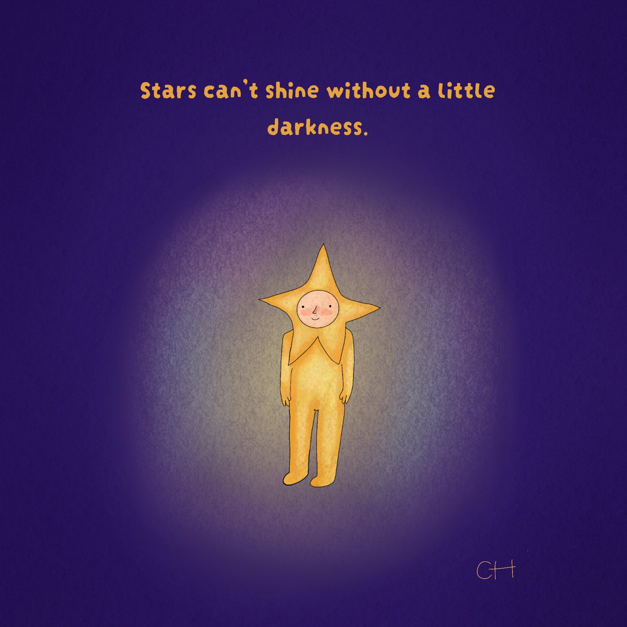 Star in darkness illustration.