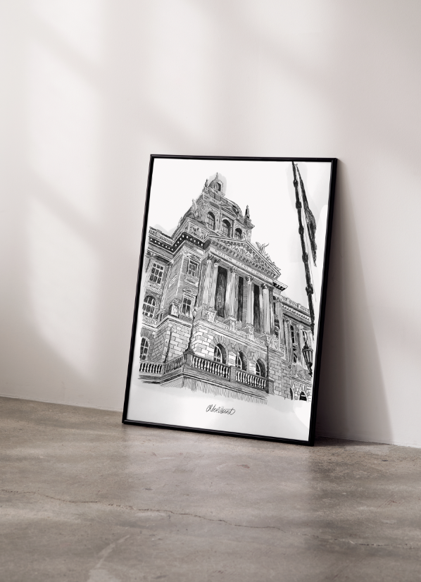 A4 architecture wall print