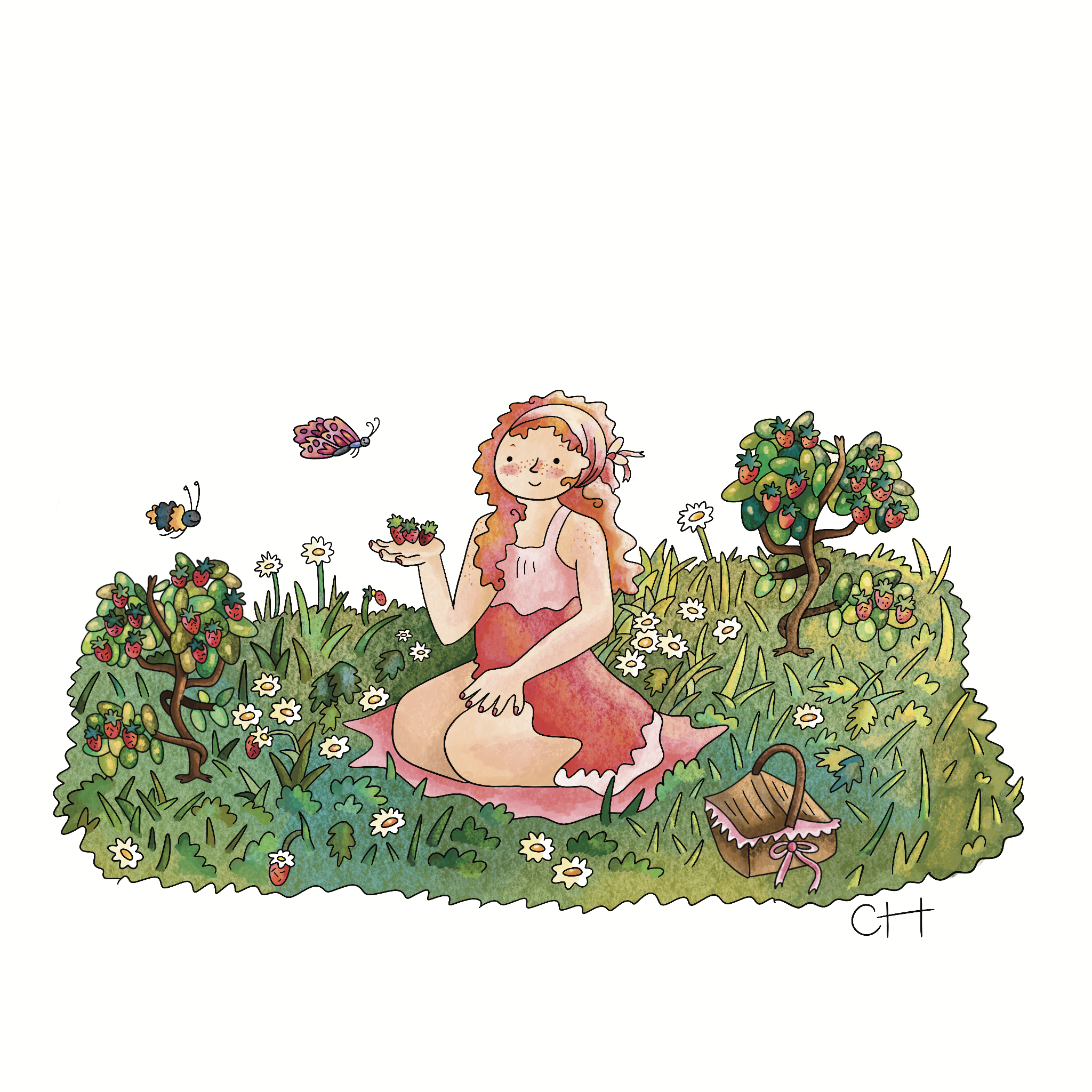 Lady In The Strawberry Field.