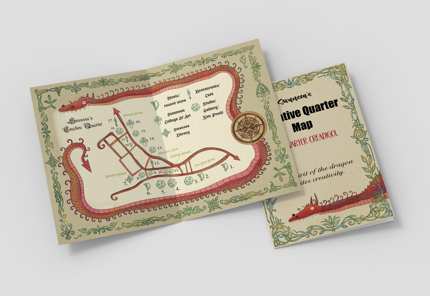 Welsh Inspired Map For Swansea's Creative Quarter.