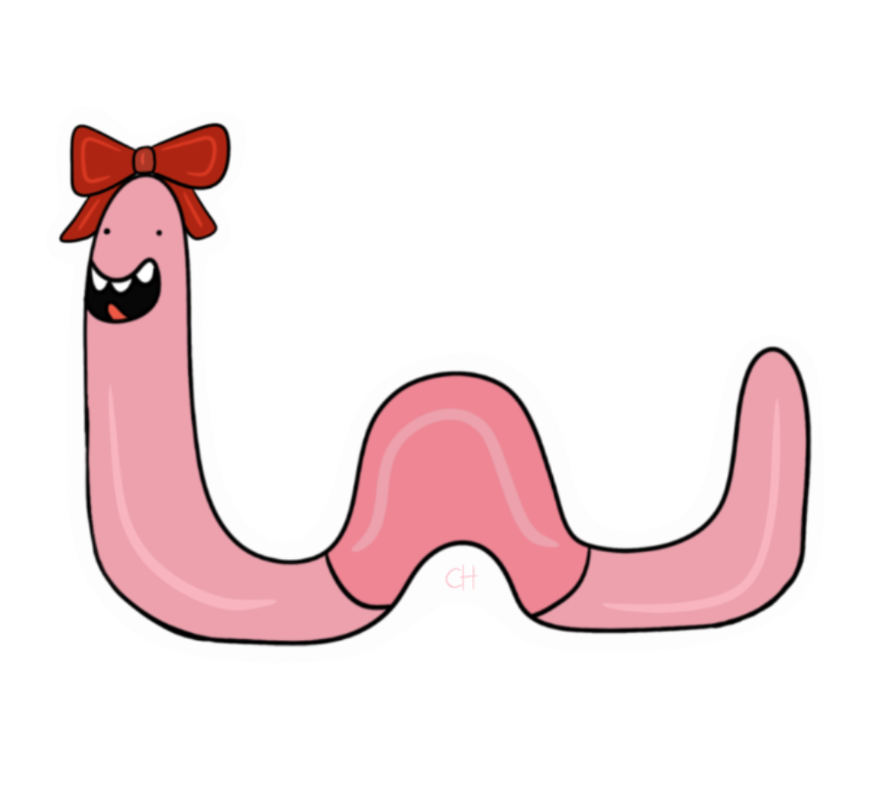 Worm With A Bow Sticker