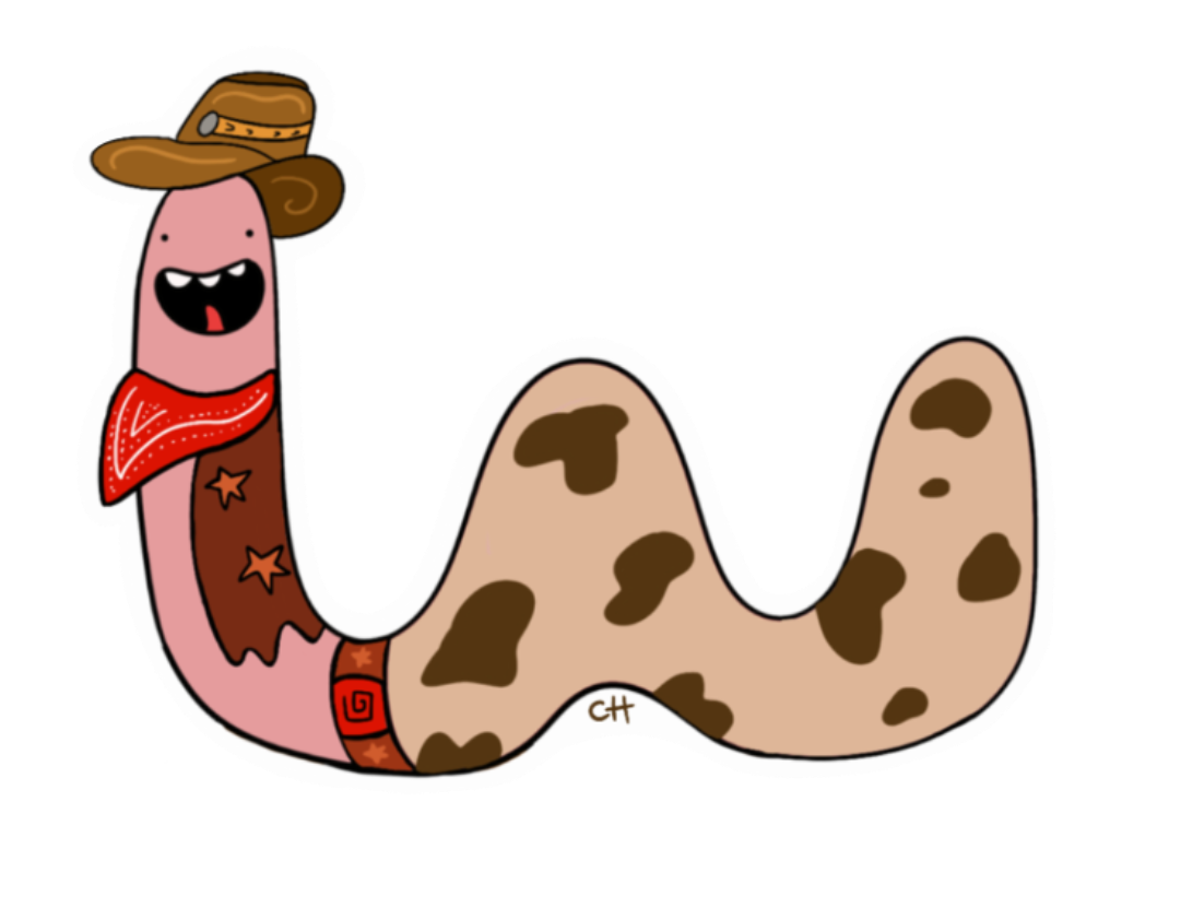 illustrated worm sticker