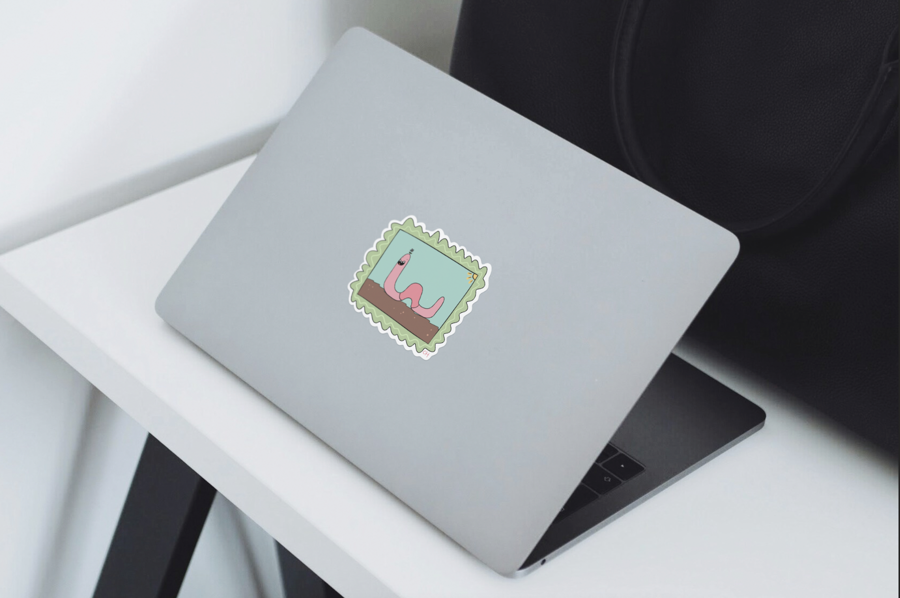 Framed Worm Illustrated Sticker