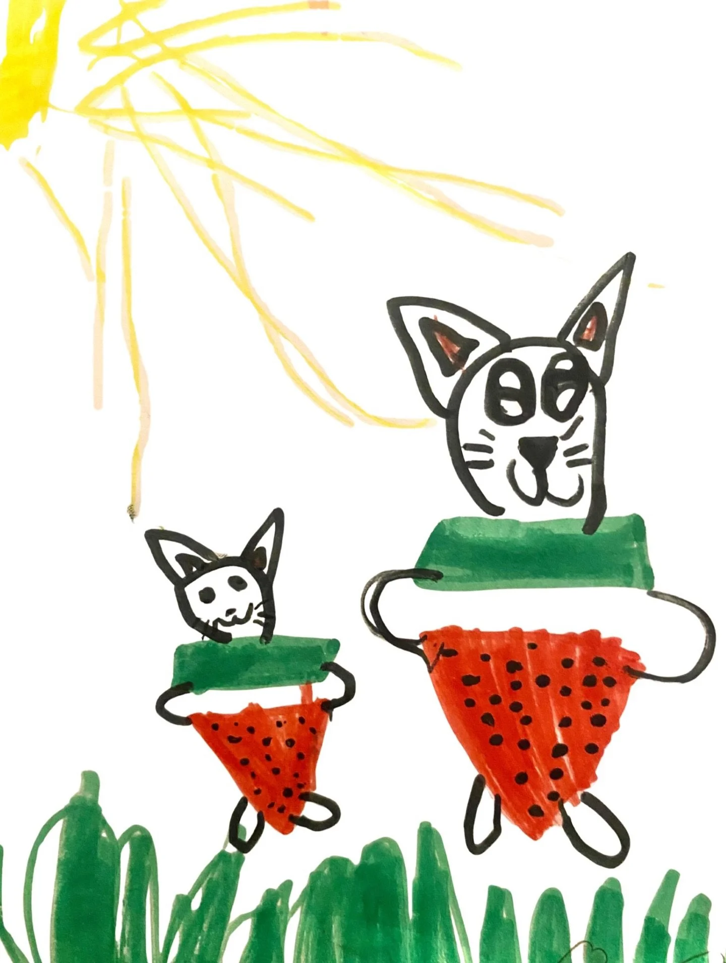 Art from the little child of mine who believes the country of Pa|est&iacute;ne &Iacute;s called &ldquo;Leve Pa|est&iacute;na&rdquo;, and also believes anything can be a cat. ❤️&zwj;🩹 &Iacute; don&rsquo;t understand how especially parents can stay si