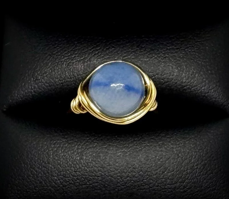 Elegant Blue Aventurine Ring size 6.5