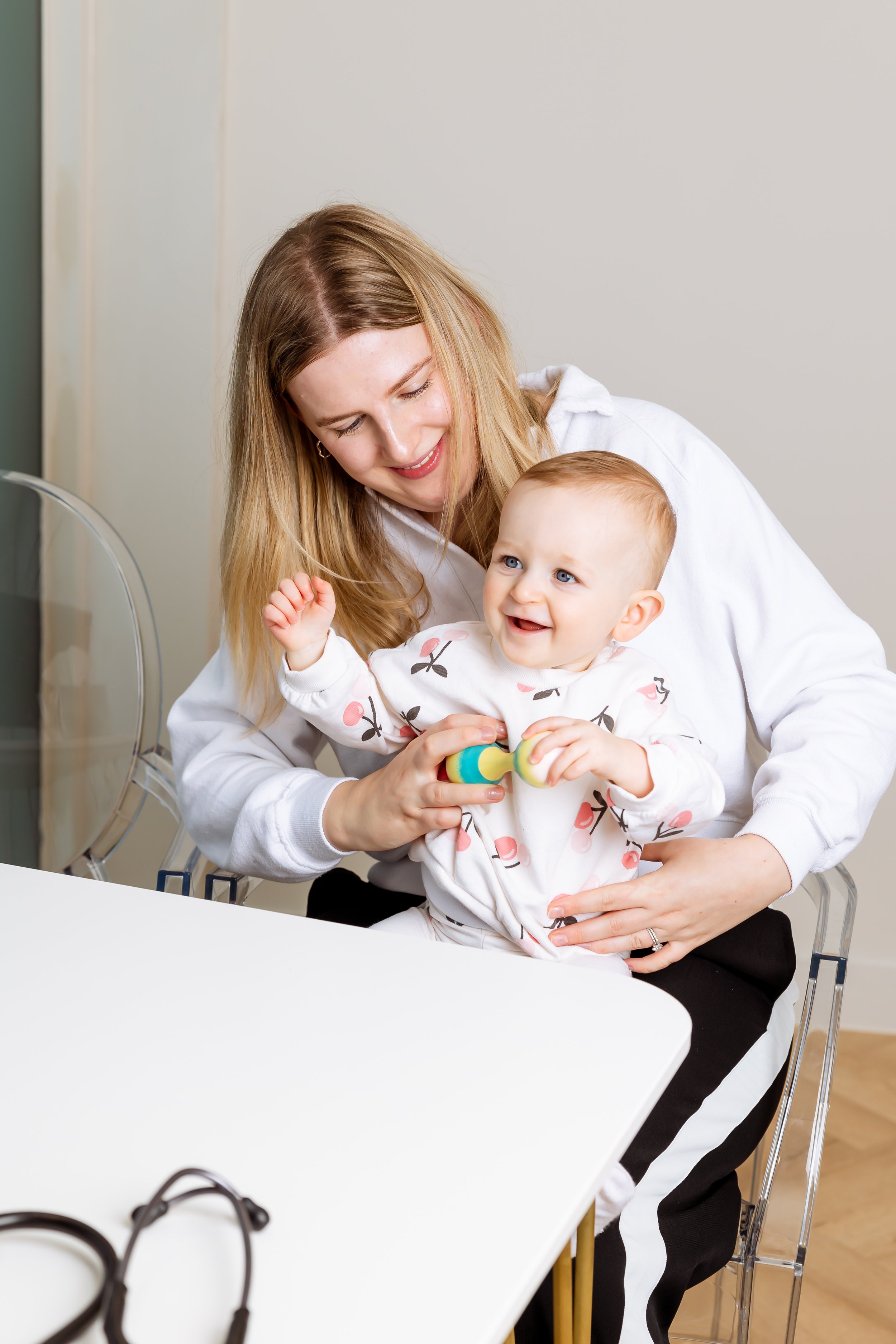 Toddler in a vaccination consultation