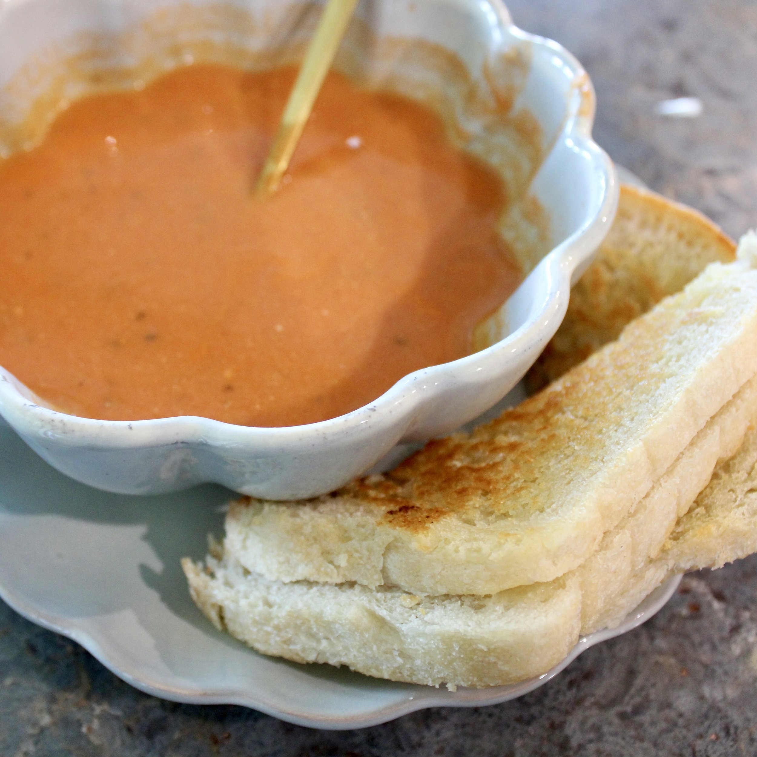 Tomato Soup with Grilled Cheese