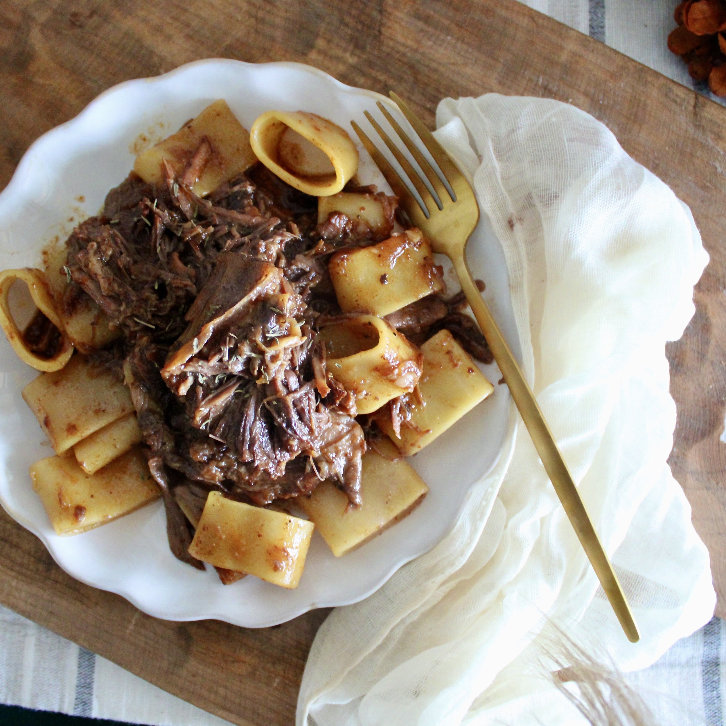 Honey Braised Short Ribs Pasta
