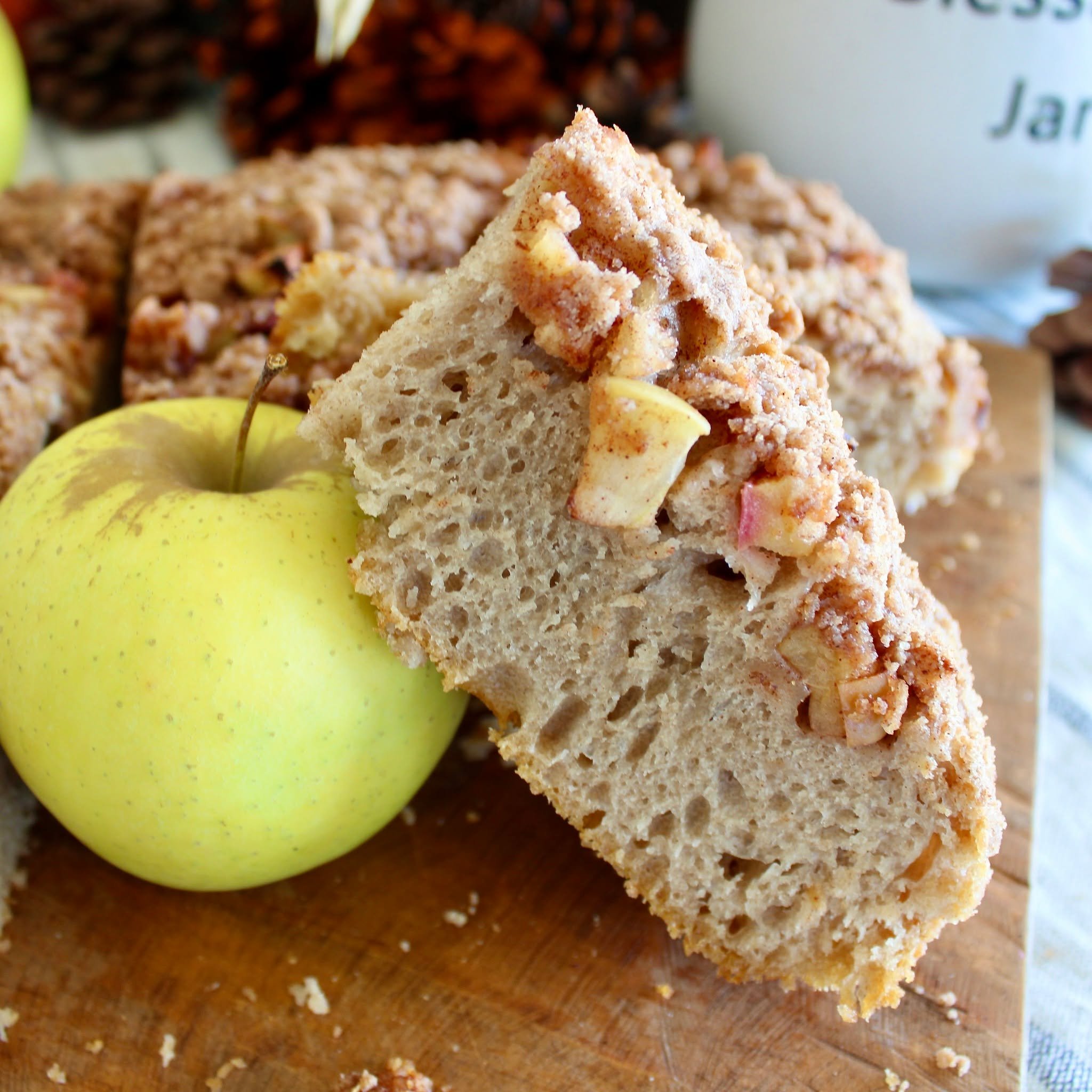 Apple Cinnamon Sourdough Focaccia! I know a lot of us are thinking Christmas, but I am over here soaking up all of the fall flavors yet. This is a great fall recipe for breakfast, a sweet treat, or a perfect snack. A simple sourdough focaccia with an