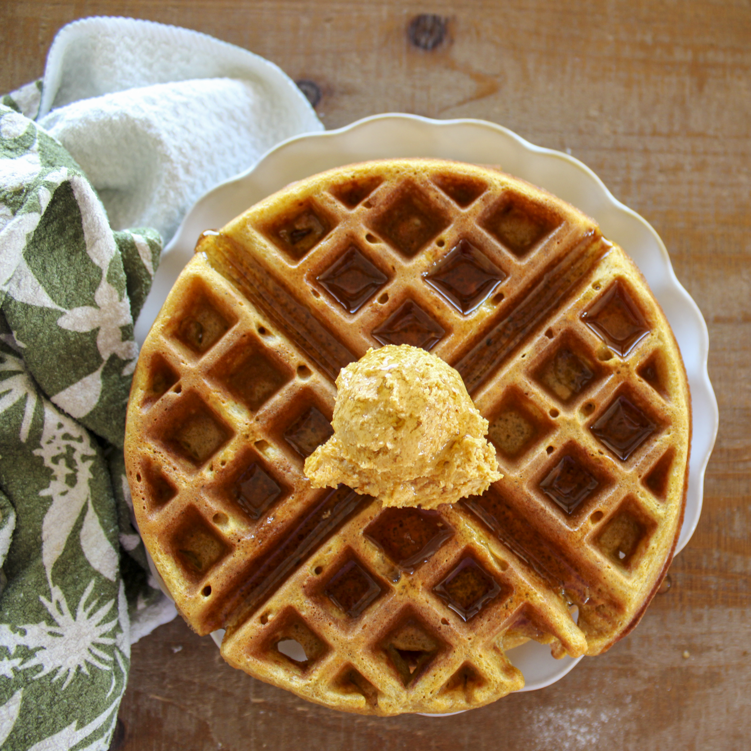 Sourdough Pumpkin Waffles w/ Whipped Pumpkin Butter
