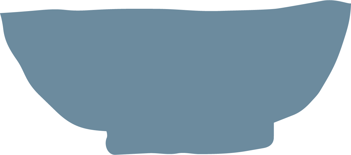 A stylized image of a light blue ceramic bowl.