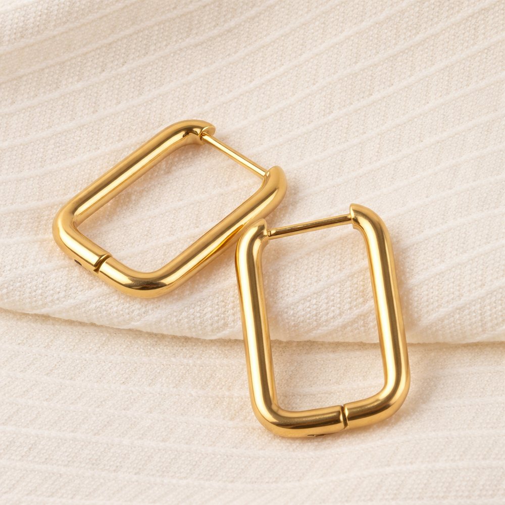 Créoles rectangle Doré