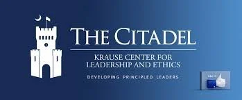 The Citadel Krause Center for Leadership and Ethics Logo with a castle tower