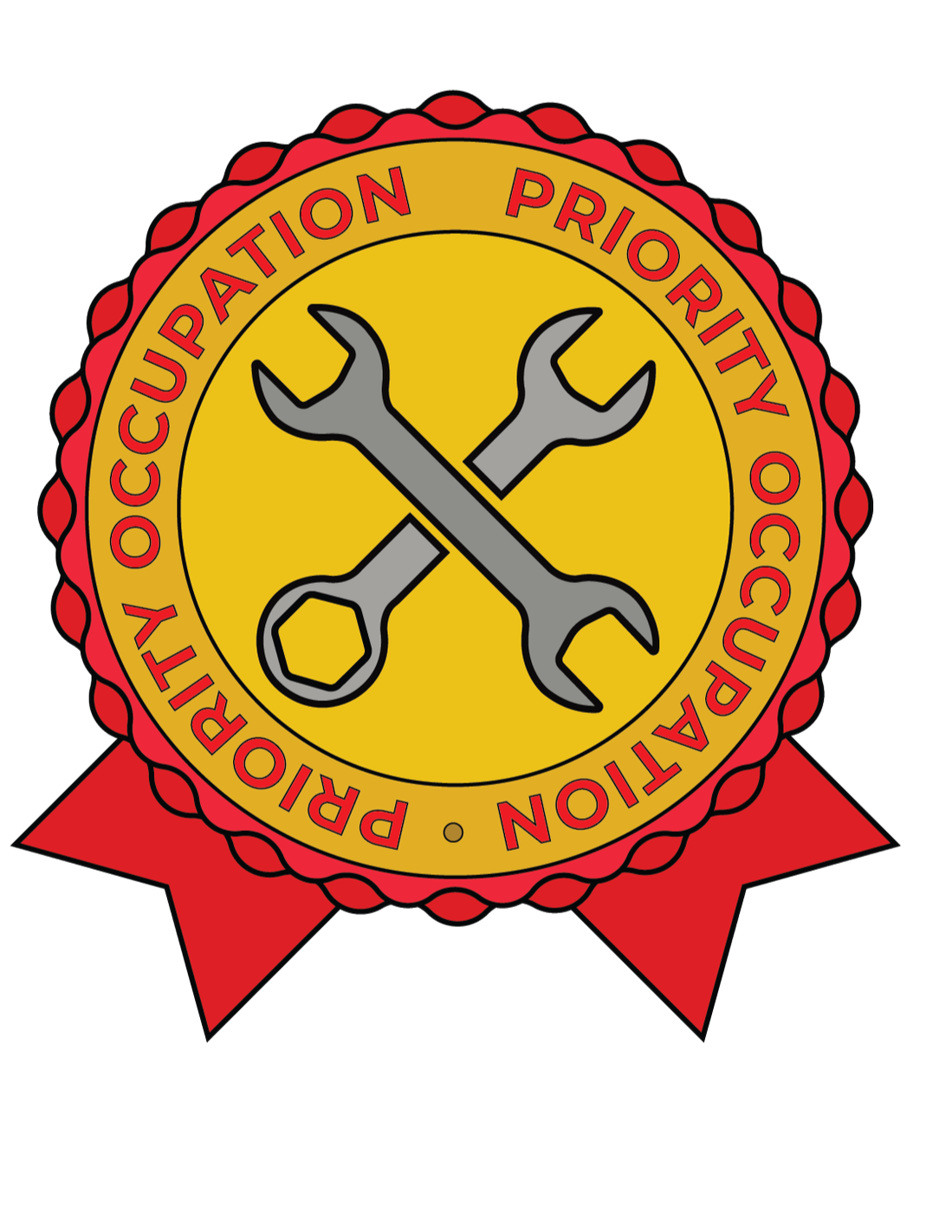 This Mechanic badge is one of the 15 Priority Occupation designs created but one of the few with color representing the stickers ability to be colored in by students. Each badge highlights a high-demand, priority occupation. This design represents th