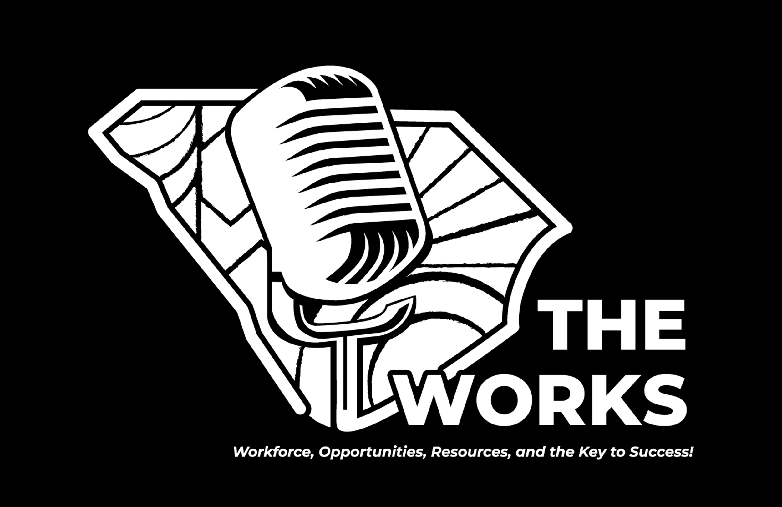 The black-and-white version of The Works logo was refined in Adobe Illustrator using masks and layered vector shapes to maintain clarity and impact without color. Thoughtful typography and strong contrast ensure the mark remains bold, versatile, and 