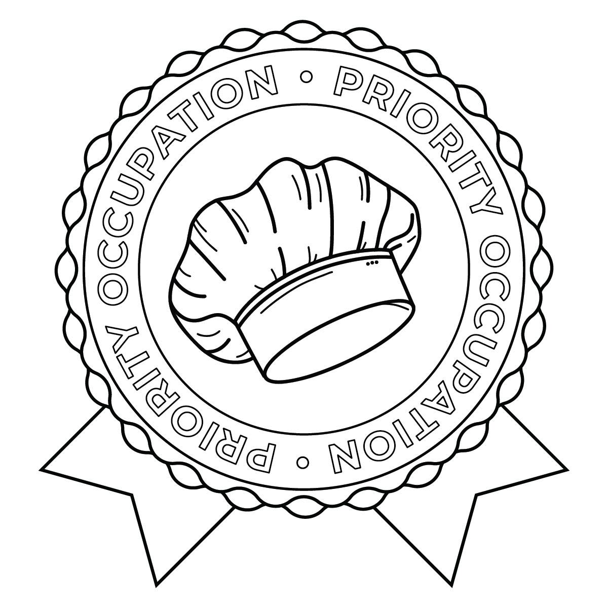 This Restaurant Manager badge is one of the 15 Priority Occupation designs. Each badge highlights a high-demand, priority occupation. This design represents the food service and hospitality management field. The chef’s hat is a widely recognized symb