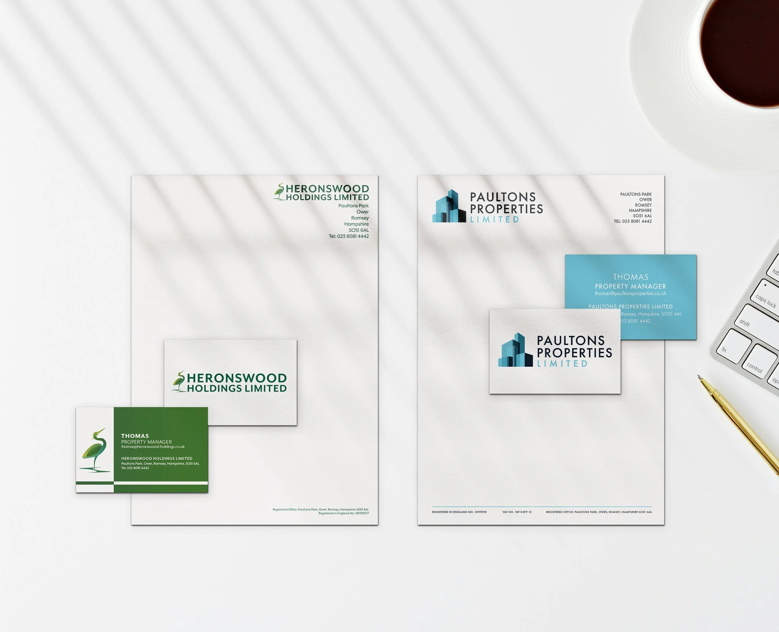Smart professional stationery for corporate business featuring business card and letterhead
