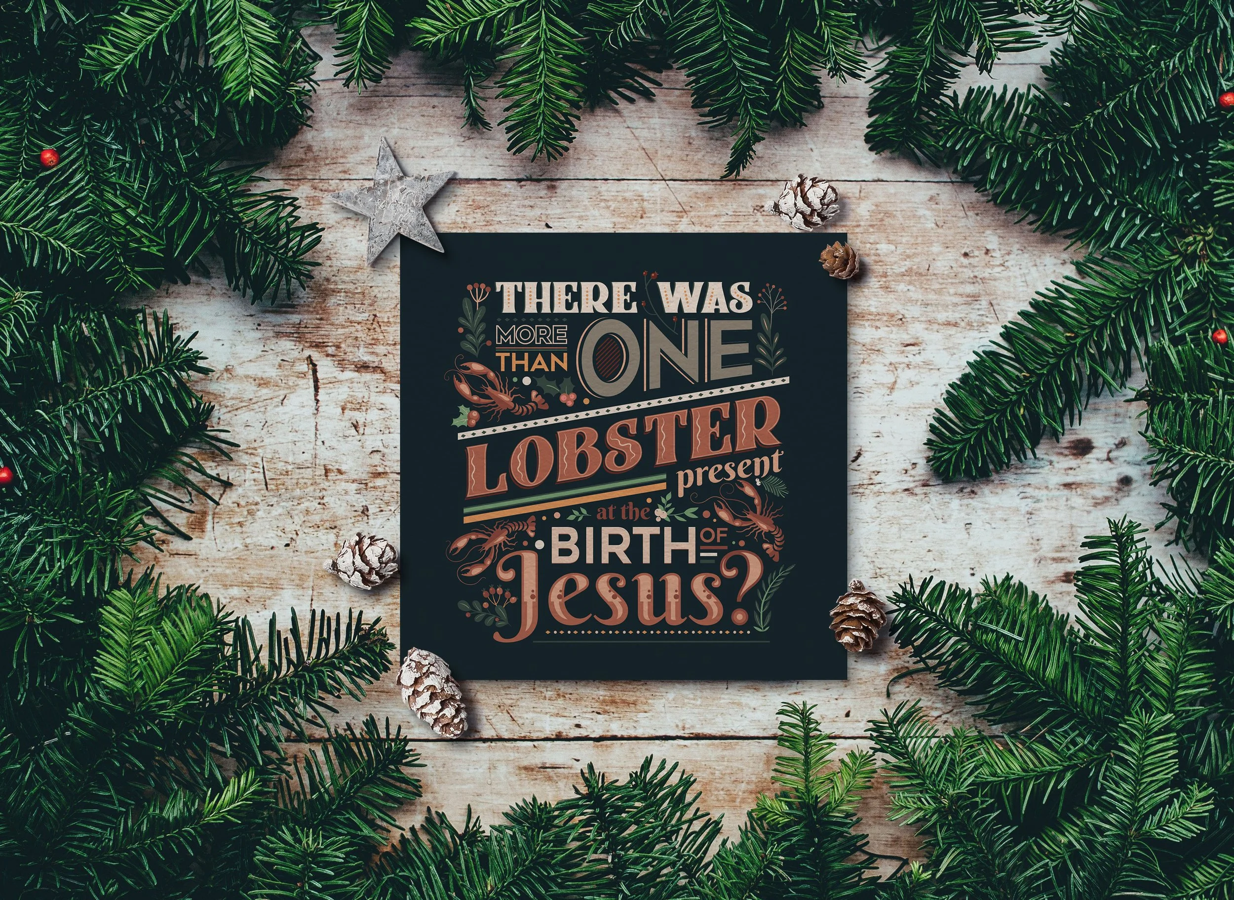 Christmas card featuring a decorative quote from holiday film Love Actually