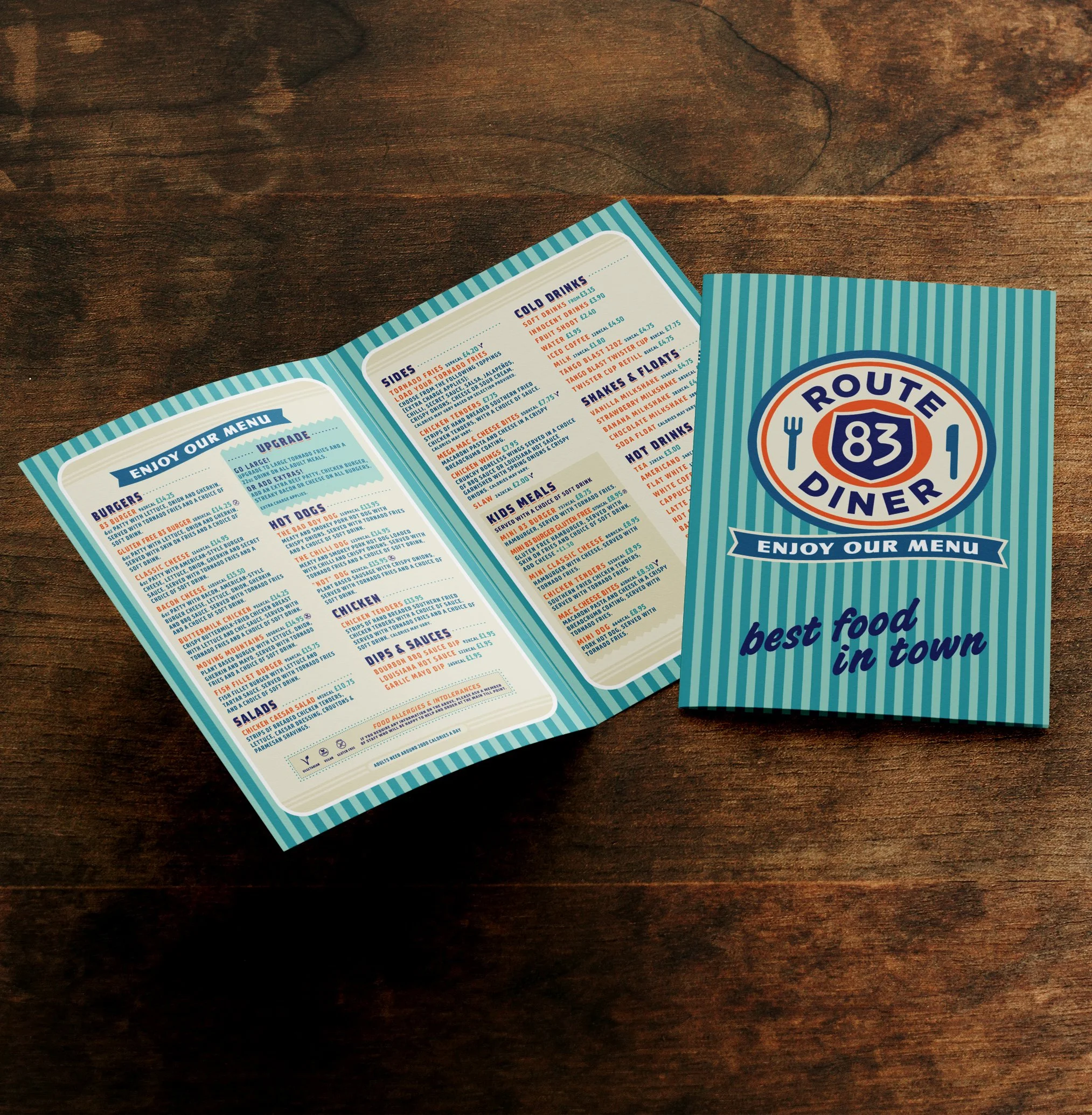 Manu for the Route 83 Diner at Paultons Park with a 50s inspired design