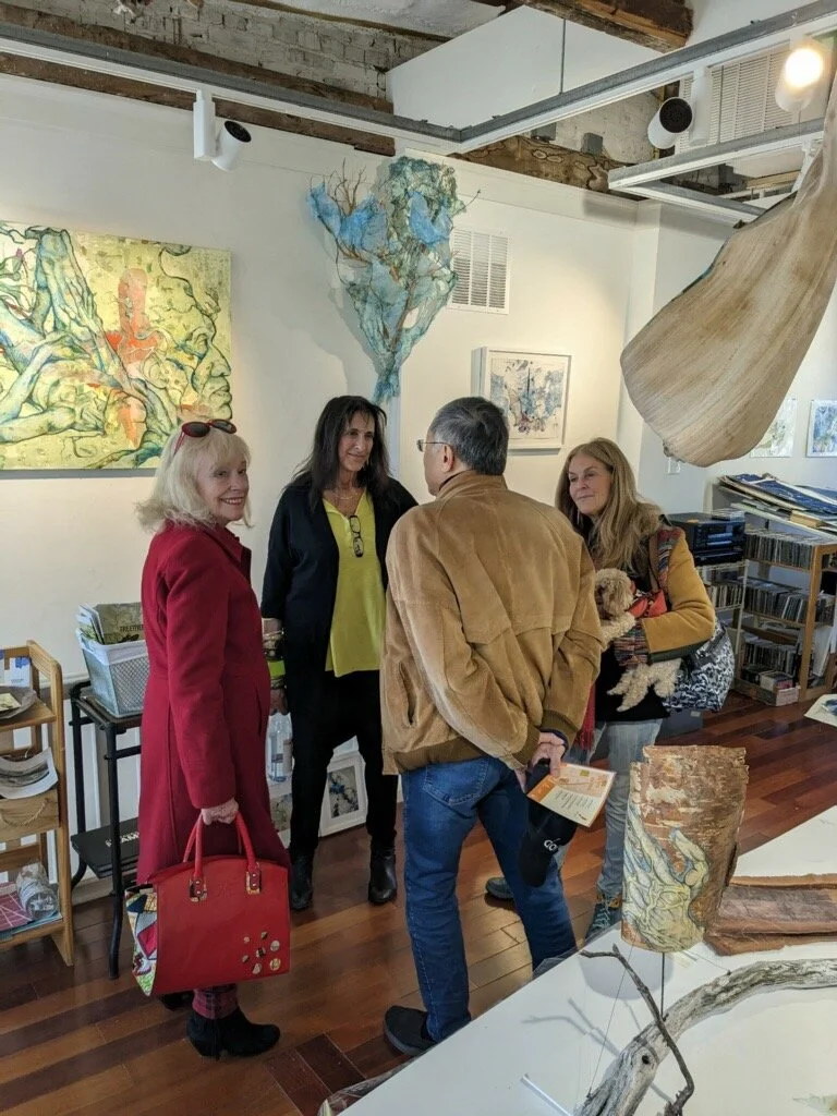 Micheline Klagsbrun with Art Walk visitors
