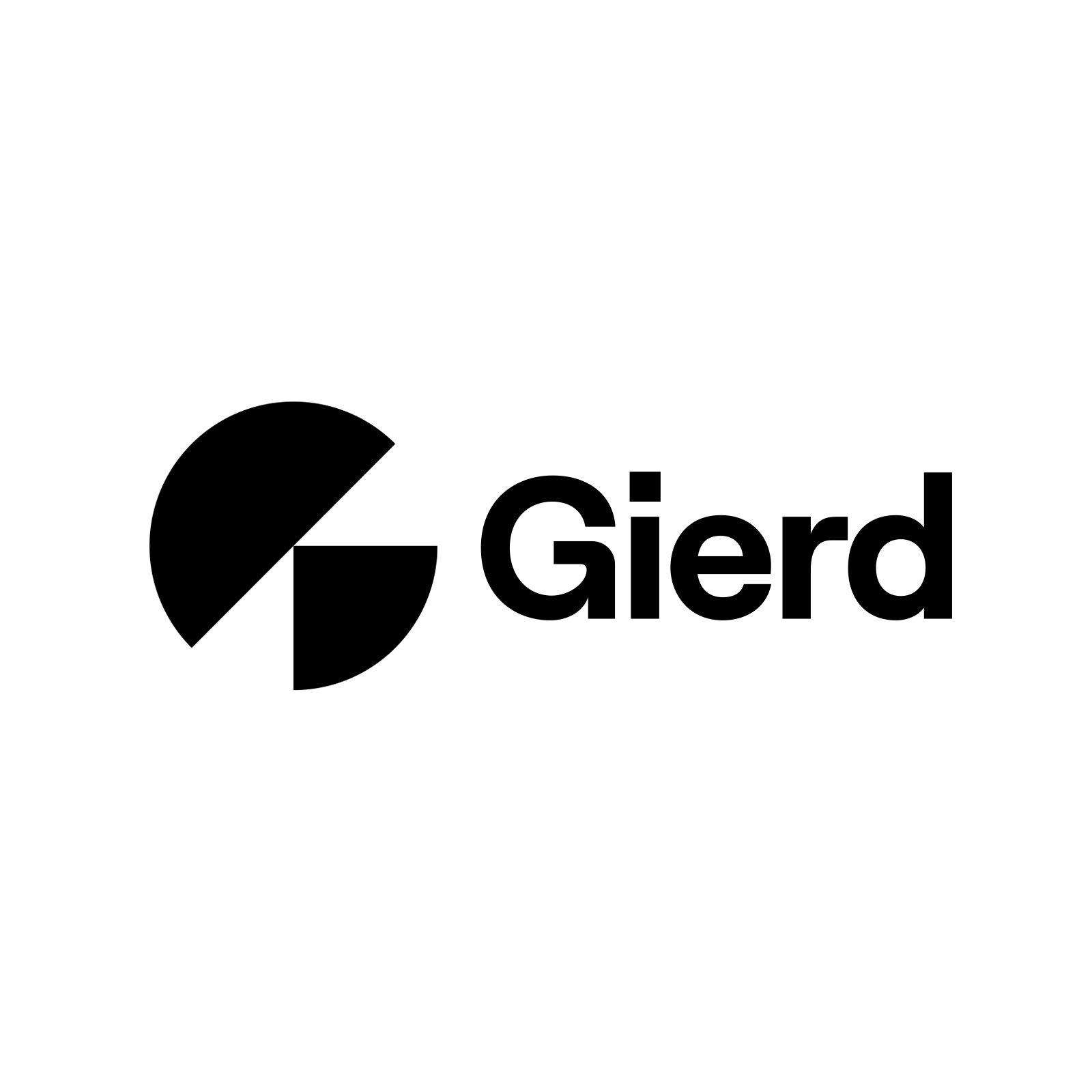 Black and white logo with stylized circular graphic next to the word 'Gierd'.